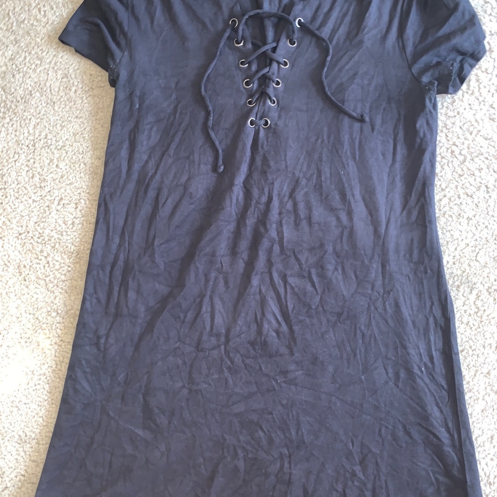 Short black velvet dress